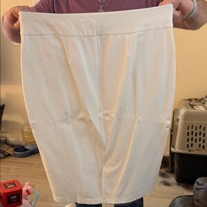 Ashley Stewart Cream Pencil Skirt